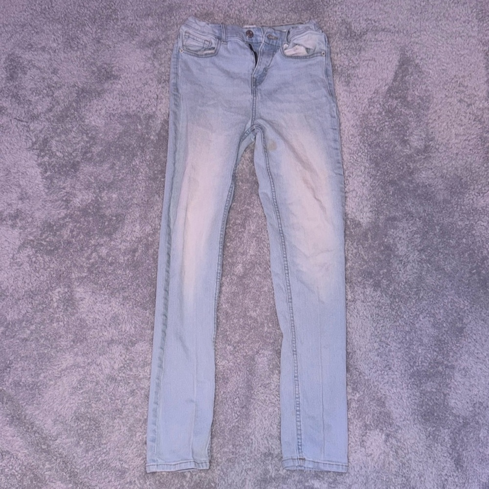 Stylish light washed denim skinny jeans, youth medium